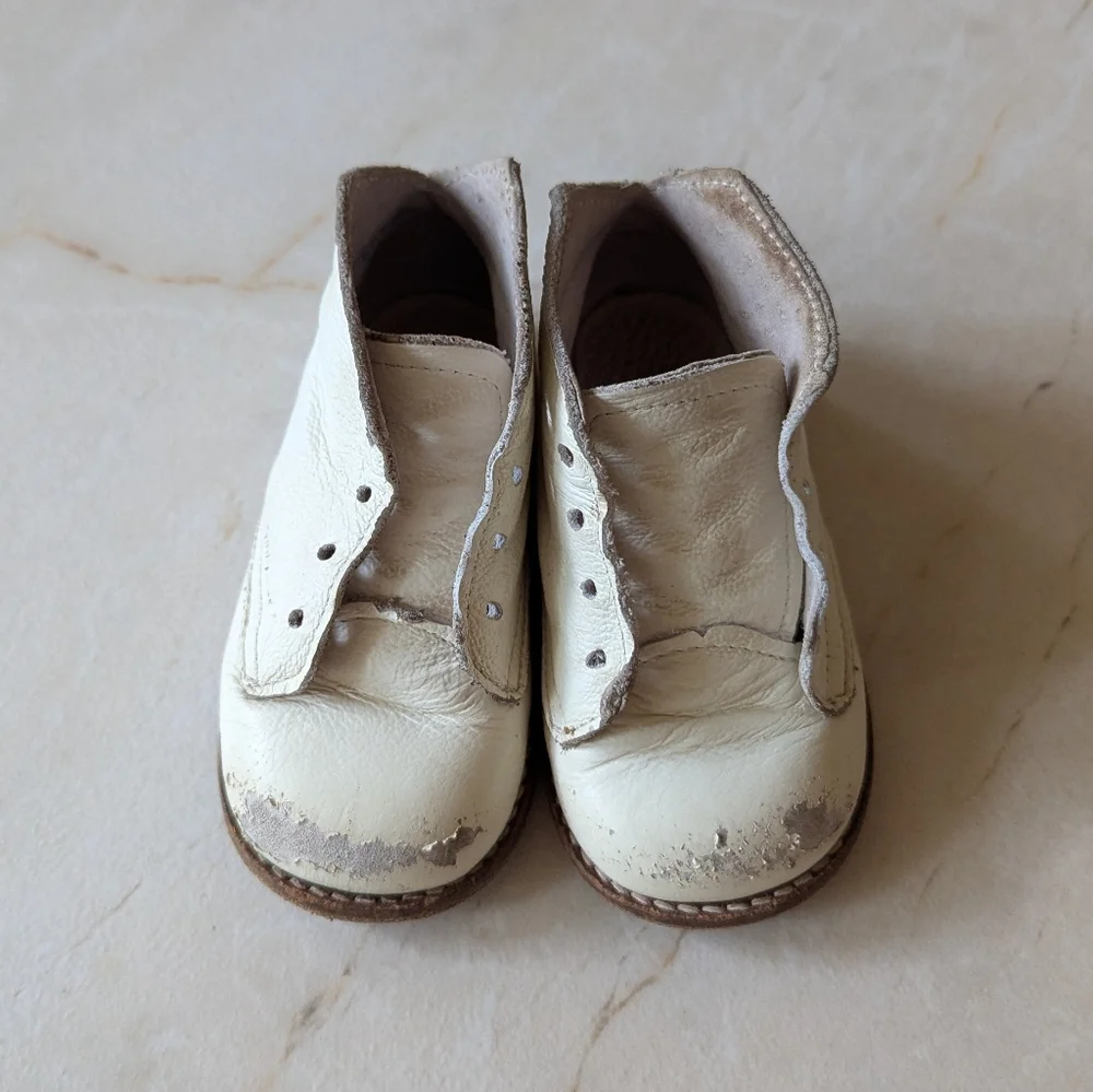 Zimmerman | Kids Cream Leather Ankle Shoes